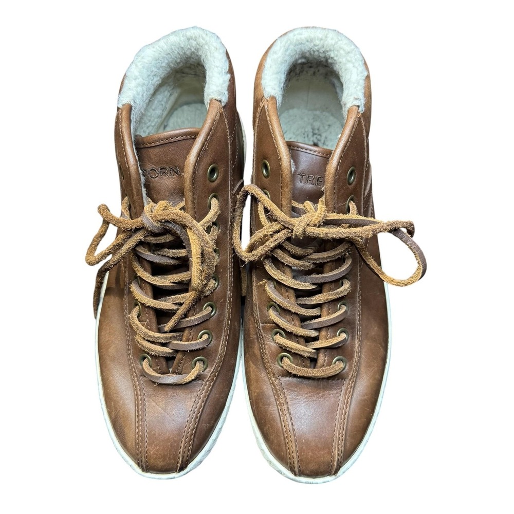 Tretorn Shoes Mens Size 7 Brown Leather Faux Fur‎ Lined High Top Casual Sneakers